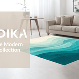 Modern Minimalist Tidal Wave Motif(Blue)