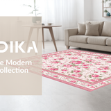 Elegant Green Floral Motif(Pink)