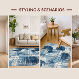 Abstract Octopus Bath Mat Navy Blue Art Non Slip Floor(Blue)