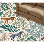 Ultra Soft Area Rug, Non Slip, Stain Resistant, Washable Area Rugs for Living Room, Bedroom, Soft Modern Jungle Print Nursery Rug(Ivory) - ODIKA