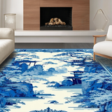 Cozy Vintage Blue Patterned Elegance(Blue)