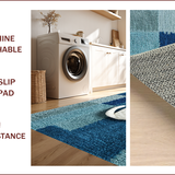 Microfiber Bath Mat with Playful Cat Design(Blue)