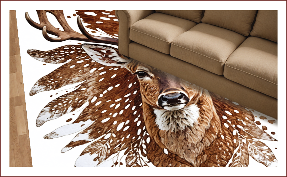 Ultra Soft Area Rug, Non Slip, Stain Resistant, Washable Area Rugs for Living Room, Bedroom, Multicolor Faux Fur Living Room Rug(Brown) - ODIKA