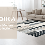 Abstract Black and White Stripe Area(Beige)