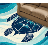 Chic Coastal Sea Turtle Motif(Blue)