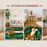 Whimsical Green Tiger Print Artistry(Orange)