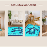 Vibrant Teal Nautical Motif(Blue)