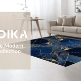 Navy Gold Abstract Marble Design(Blue)
