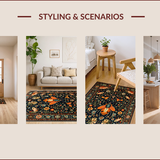 Intricate Nature Inspired Floral Motif(Black)
