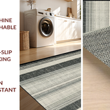 Modern Black & White Stripe Indoor(Beige)