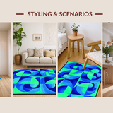 Vibrant Swirl Artistry Motif(Blue)