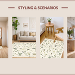 Ultra Soft Area Rug, Non Slip, Stain Resistant, Washable Area Rugs for Living Room, Bedroom, Insect Print Low Pile(Ivory) - ODIKA