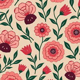 Dreamy Wildflower Meadow Anti Slip Surface with Contemporary Styling(Beige)