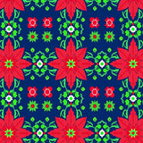 Festive Poinsettia Medallion Boho Vintage(Red)