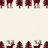 Reindeer with Pine Tree Forest Winter Wonderland(Maroon)