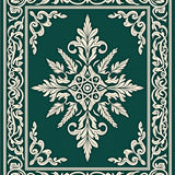 Verdant Heritage Damask with Distressed Baroque Influences(Green)