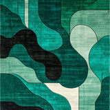 Modern Abstract Green & Black Design(Teal)