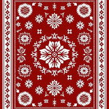 Festive Snowflake Medallion with Ornate Holiday Detailing(Red)
