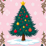 Magical Winter Wonderland Evergreen Tree Decorative Flooring(Green)