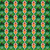 Lattice Holly Berry Motif Decorative Floor(Green)