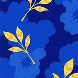 Abstract Watercolor with Precious Metal Leaf Detailing(Blue)