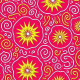 Modern Abstract Starburst Motif with Whimsical Swirl Details(Pink)