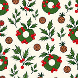 Festive Pine Wreath Holiday Doormat Decorative Indoor(Green)