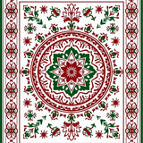 Holiday Festive Snowflake Area with Ornate Winter Motifs(Red)