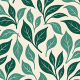 Abstract Botanical with Contemporary Leaf Design(Green)