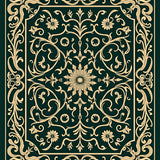 Elegant Boho Inspired Swirling Vines with Intricate Oriental Flourishes(Green)