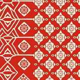 Modern Boho Interlocking Diamonds with Abstract Festive(Red)