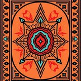 Boho Aztec Medallion Southwestern Artisan(Orange)