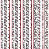 Plaid Patchwork with Stylized Evergreen and Berry Accents(Black)