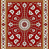 Vintage Inspired Festive Motif with Boho Floral Accents(Red)