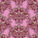 Damask Scroll with Baroque Flourish Details(Pink)