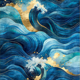 Gilded Ocean Weave All Weather Area Rug Non Shedding Deck(Blue)