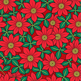 Holiday Poinsettia Bloom with Traditional Seasonal Florals(Red)