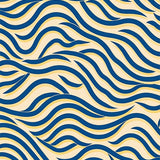 Abstract Interlocking Waves with Golden Accents(Blue)