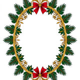 Classic Evergreen Motif with Baroque Filigree Accents(Green)