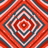 Modern Boho Chevron with Interlocking Zigzag and Accents(Red)