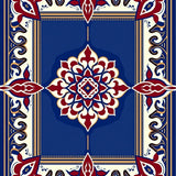 Abstract Medallion with Intricate Paisley(Blue)