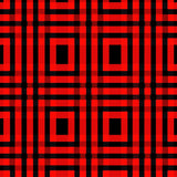 Modern Gingham Checkered with Symmetrical Interlocking Design(Red)