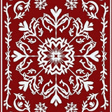 Snowflake Holiday Festive Low Pile Boho Design(Red)