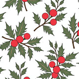 Festive Holly Berries Distressed Vintage Non Slip(Red)