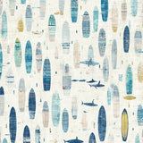 Nautical Surf Board Marine Life & Surfing Beach House Decor(Blue)