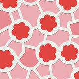 Modern Petaled Mosaic with Abstract Rosette Silhouettes(Red)