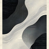 Modern Abstract Bathroom Runner Non Slip Bath Stylish Home Decor(Black)