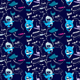 LED Cat Face Constellation Winter with Flashing Mode Options(Blue)