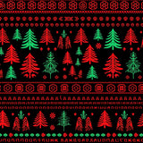 Nordic Pine Forest Scene with Intricate Snow Crystal and Plume Details(Black)