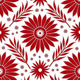 Floral Burst Motif with Radiant Petals and Ornate Layering Effects(Red)